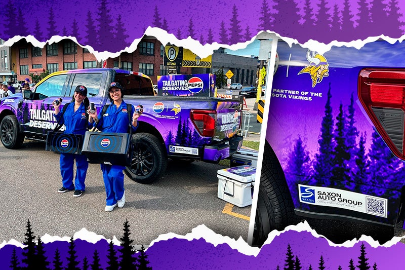 Minnisota Vikings Wrapped Truck